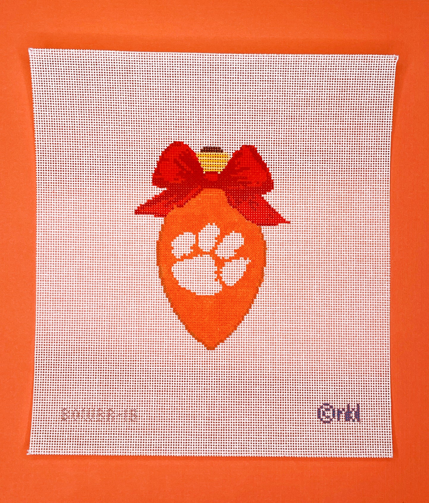Clemson Christmas Bow Light Bulb