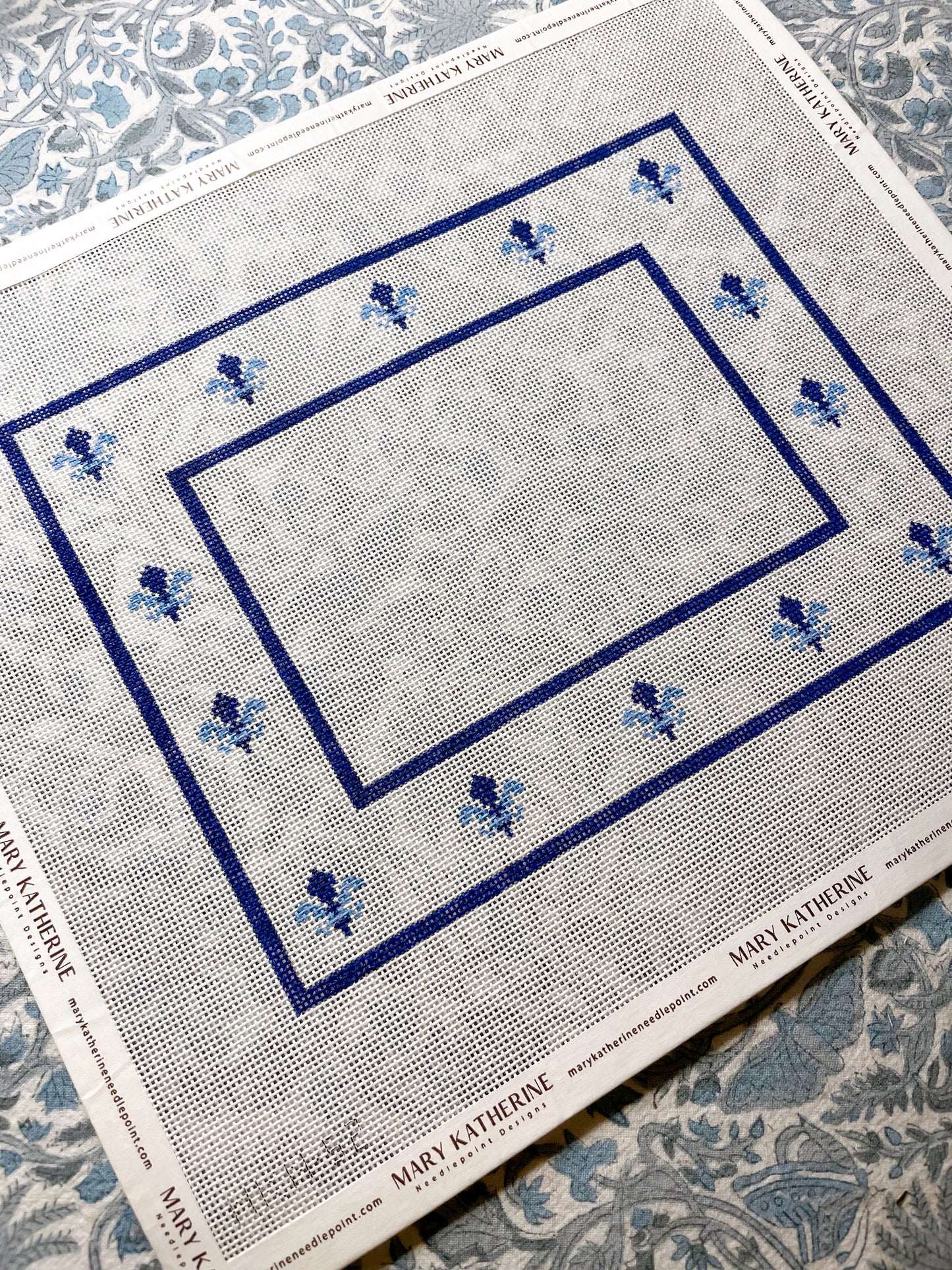 blue fleur-de-lis frame