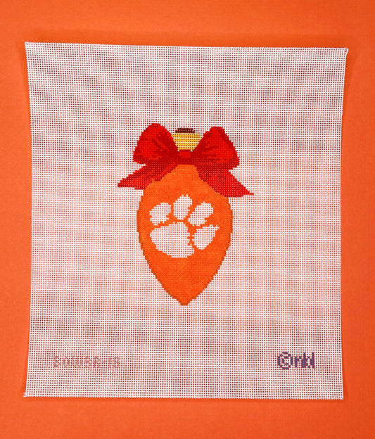 Clemson Christmas Bow Light Bulb