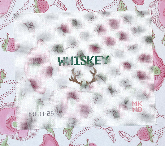 whiskey bottle tag, antlers