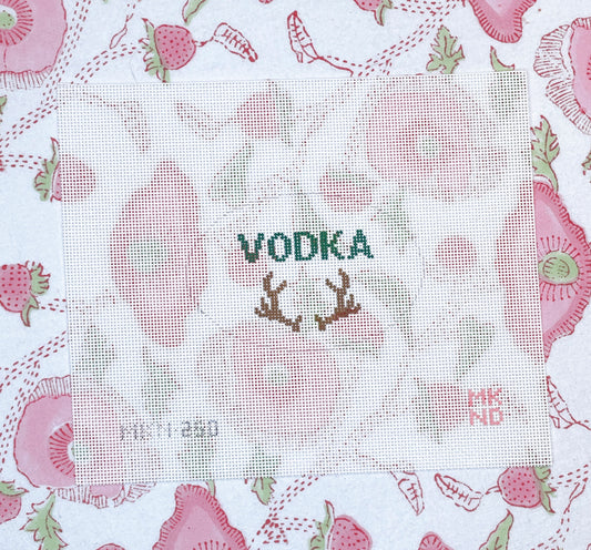 vodka bottle tag, antlers
