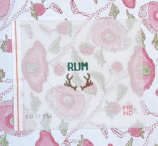rum bottle tag, antlers
