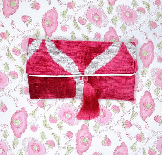 Ikat Clutch - Pink
